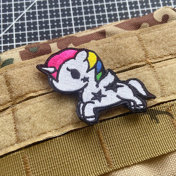 Unicorn 'Luminous Rainbow' Embroidered Velcro Patch