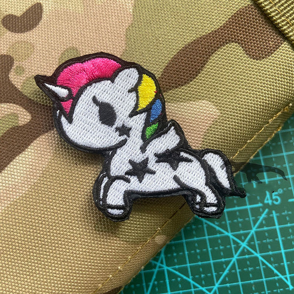 Unicorn 'Luminous Rainbow' Embroidered Velcro Patch