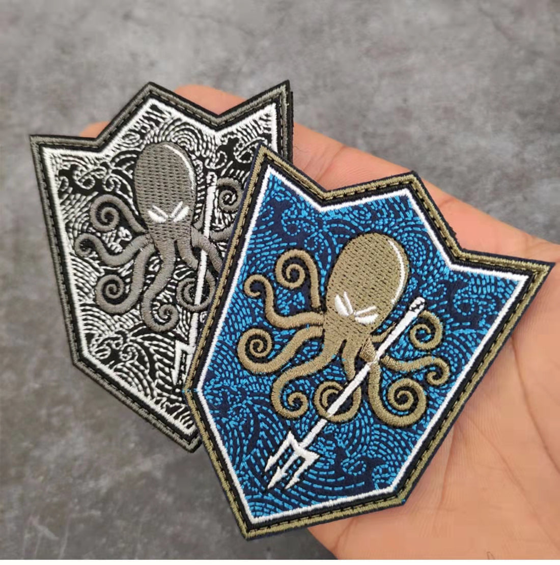 Hachi 'Octopus | Trident | Set' Embroidered Velcro Patch
