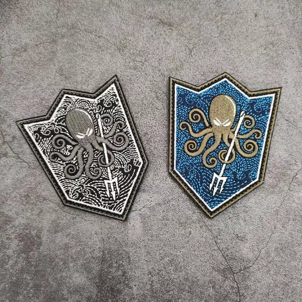 Hachi 'Octopus | Trident | Set' Embroidered Velcro Patch