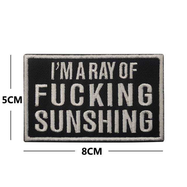 Statement 'I'm A Ray Of F*cking Sunshing' Embroidered Velcro Patch