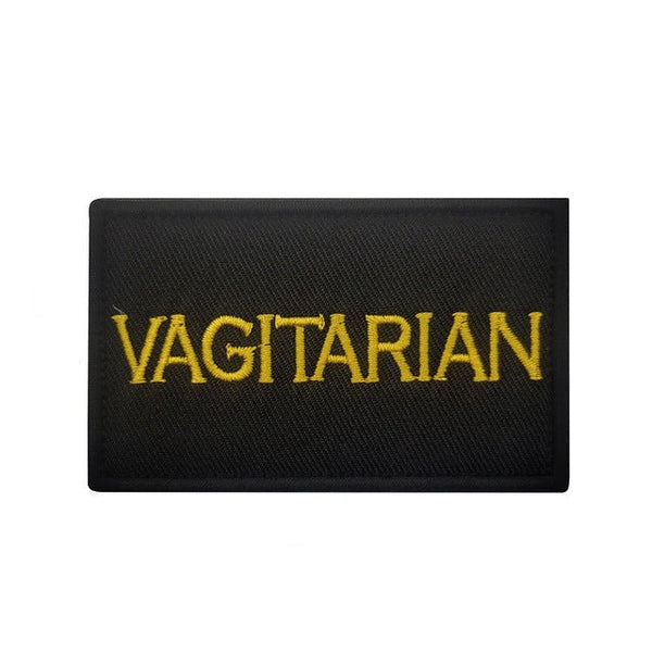 Statement 'Vagitarian' Embroidered Velcro Patch