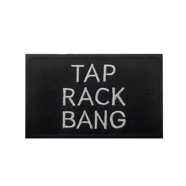 Statement 'Tap Rack Bang'  Embroidered Velcro Patch