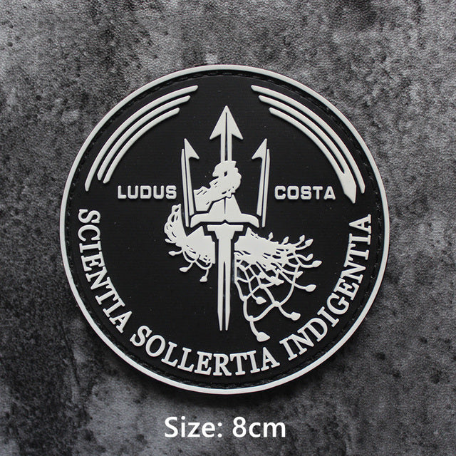 Costa Badge 'Scientia Sollertia Indigentia' PVC Rubber Velcro Patch