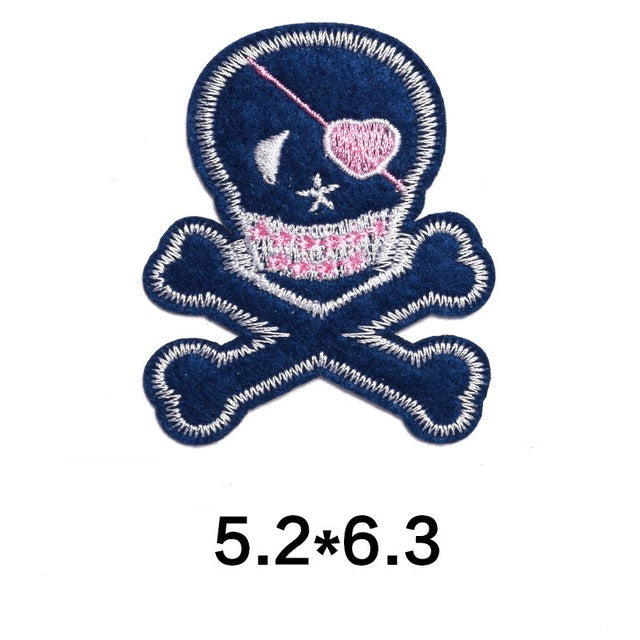 Punk Skull 'Heart Eye' Embroidered Patch