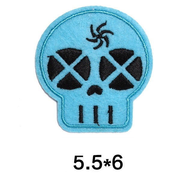 Punk Skull 'Blue Pirate' Embroidered Patch