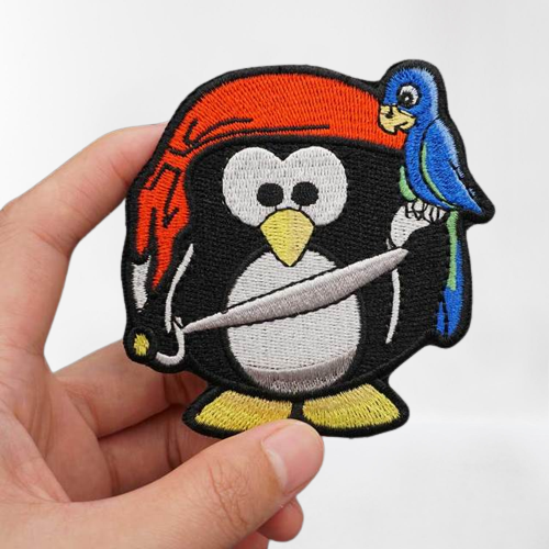 Penguin 'Pirate | Parrot | Sword' Embroidered Velcro Patch