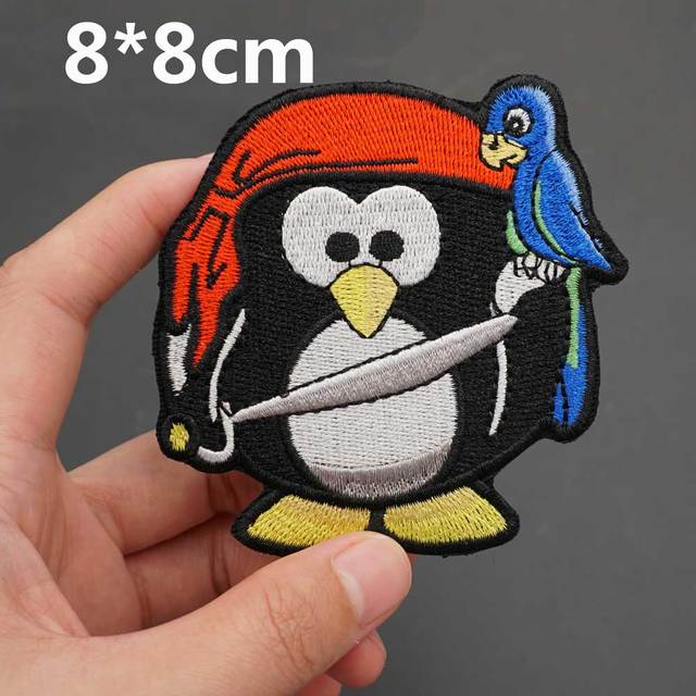 Penguin 'Pirate | Parrot | Sword' Embroidered Velcro Patch