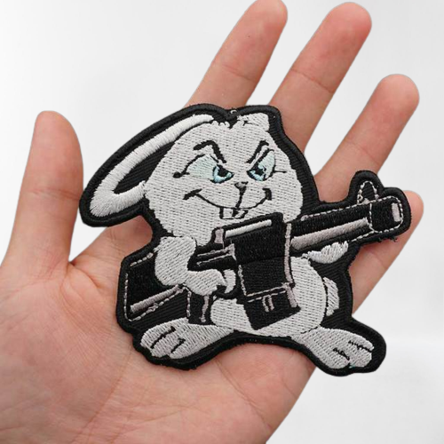Rabbit 'Gunner' Embroidered Patch — Little Patch Co
