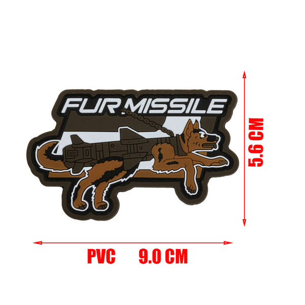 Dog 'Fur Missile Security | K9 | 2.0' PVC Rubber Velcro Patch