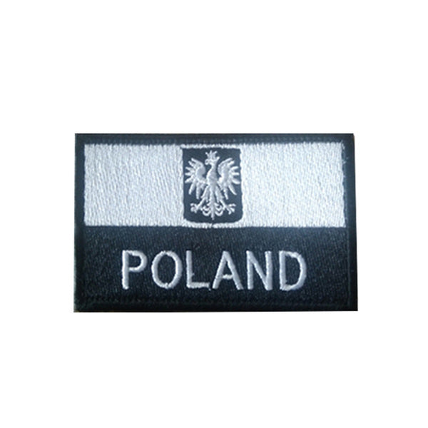 Poland 'Polish Flag | Black and White' Embroidered Velcro Patch