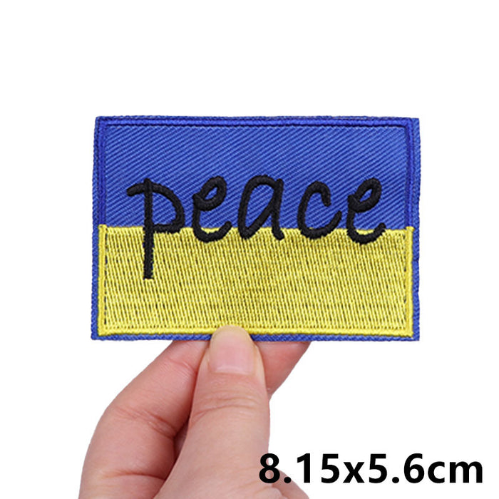 Ukraine Flag 'Peace' Embroidered Patch