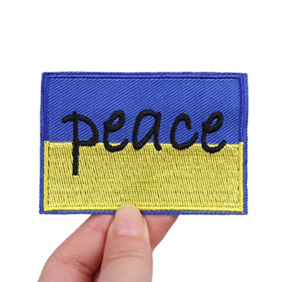 Ukraine Flag 'Peace' Embroidered Patch