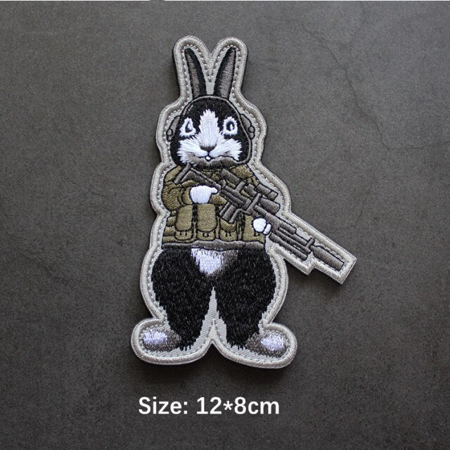 Tactical Rabbit 'Gun' Embroidered Velcro Patch